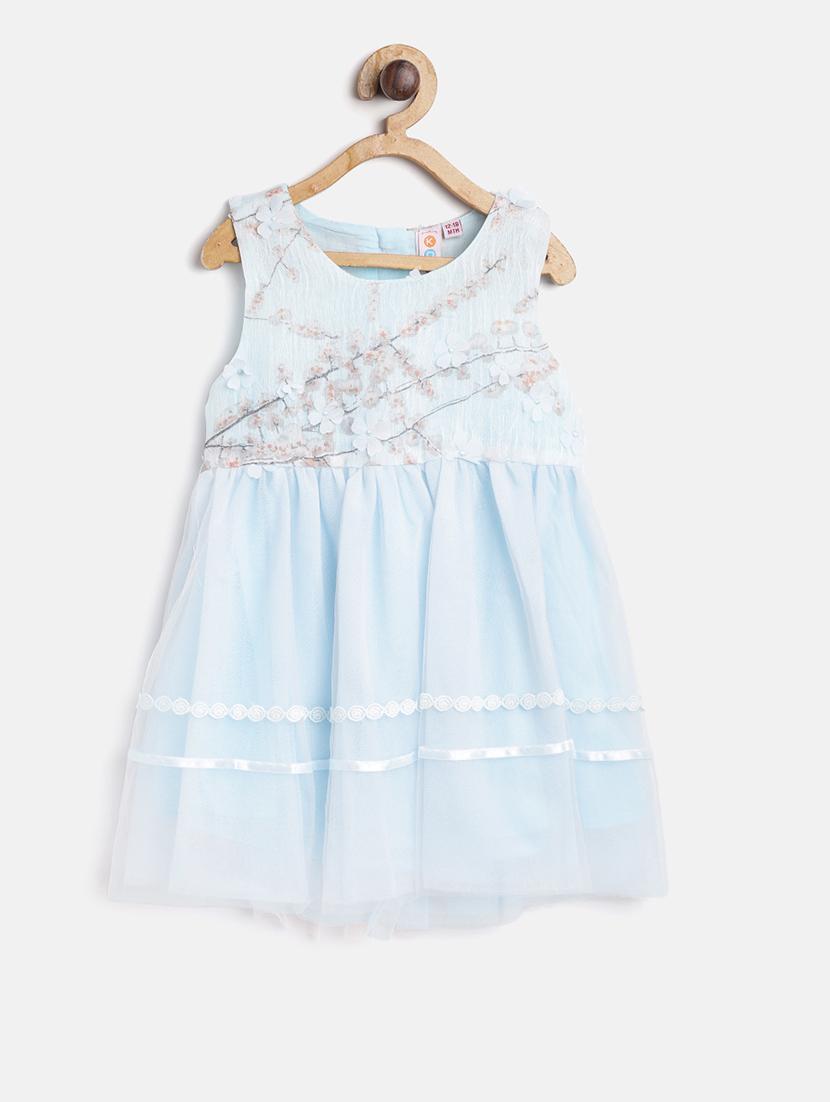 tie back floral applique frock - 16601510 - Zoom Image - 1