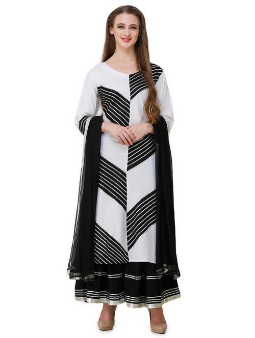 gota work kurta palazzo set - 16601620 - Standard Image - 1
