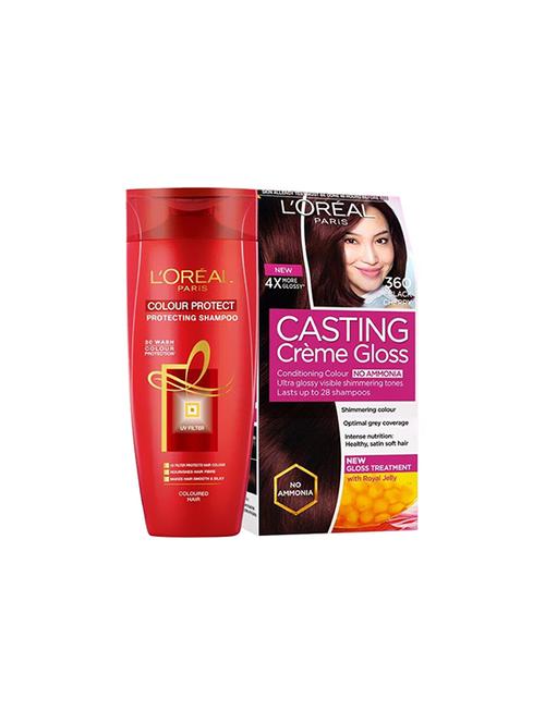 l'oreal paris casting creme gloss hair color, black cherry 360, 87.5g+72ml - 16601627 - Standard Image - 1