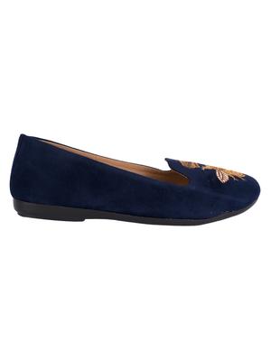 blue slip on ballerinas - 16601929 - Standard Image - 2