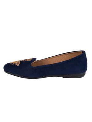 blue slip on ballerinas - 16601929 - Standard Image - 3