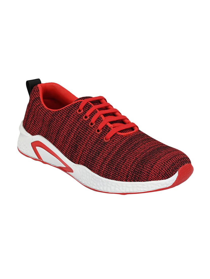red fabric lace up sport shoes - 16601993 - Zoom Image - 1