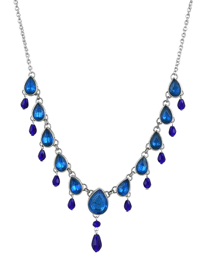 blue glass chain necklace - 16602303 - Zoom Image - 1
