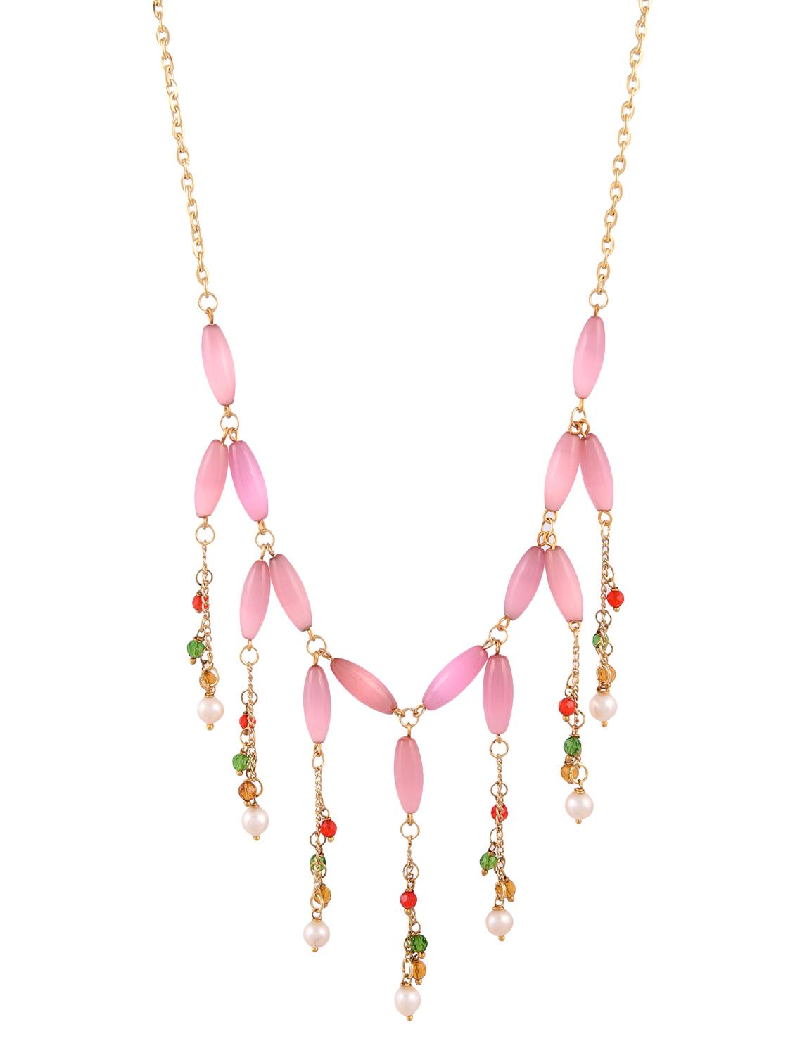 pink glass statement necklace - 16602358 - Zoom Image - 1