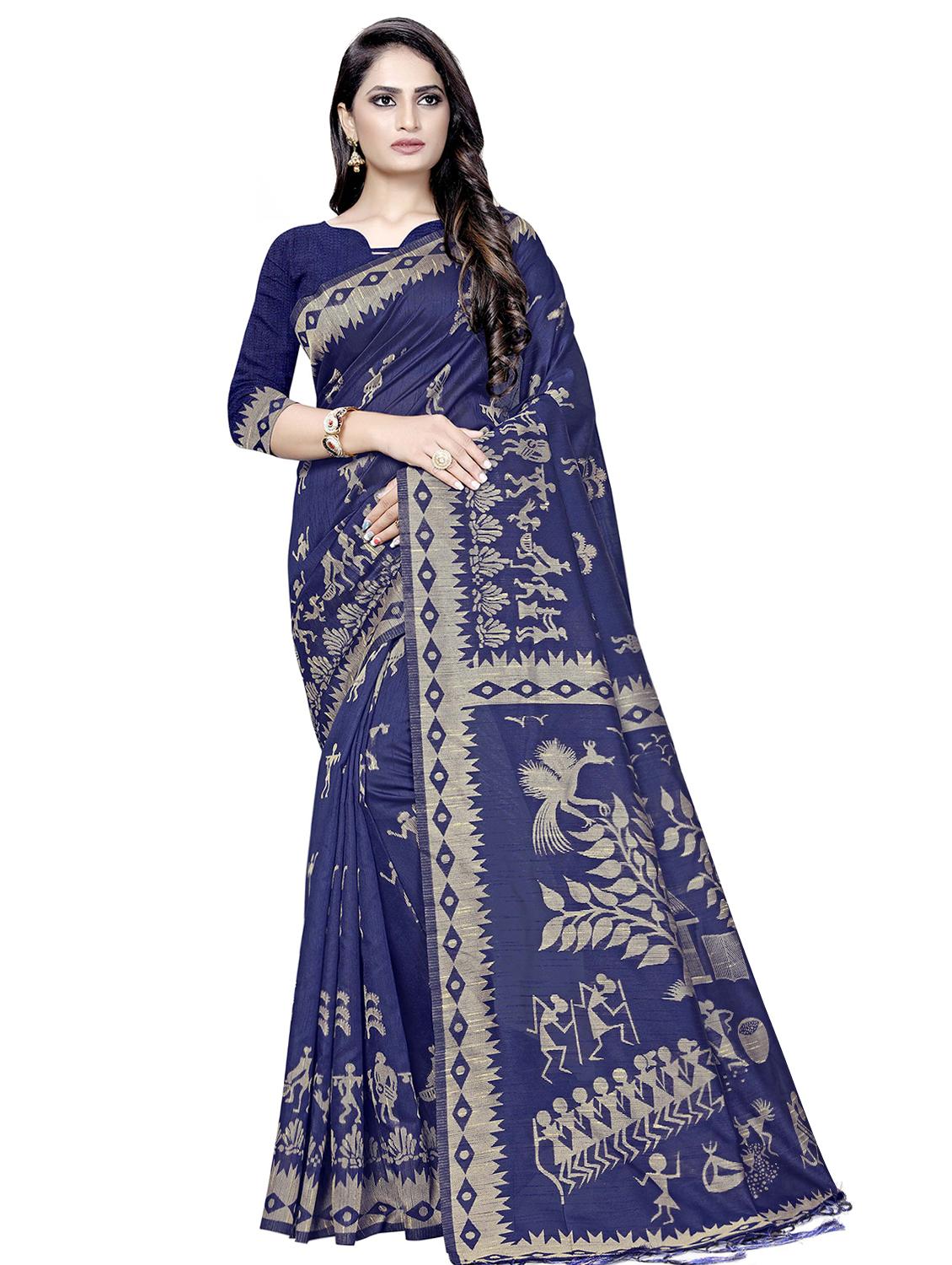 conversational printed saree with blouse - 16602412 - Zoom Image - 1