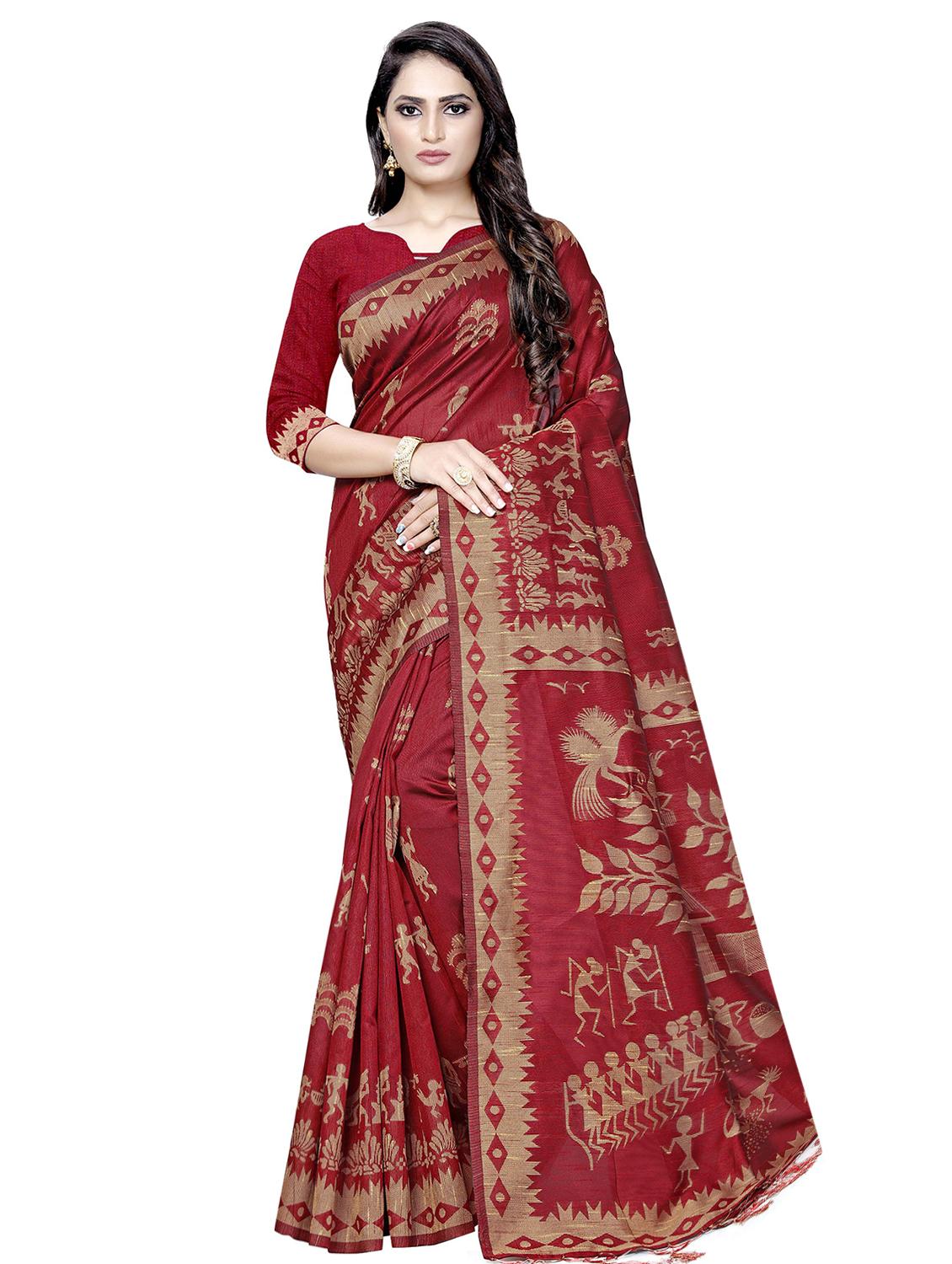 conversational printed saree with blouse - 16602413 - Zoom Image - 1
