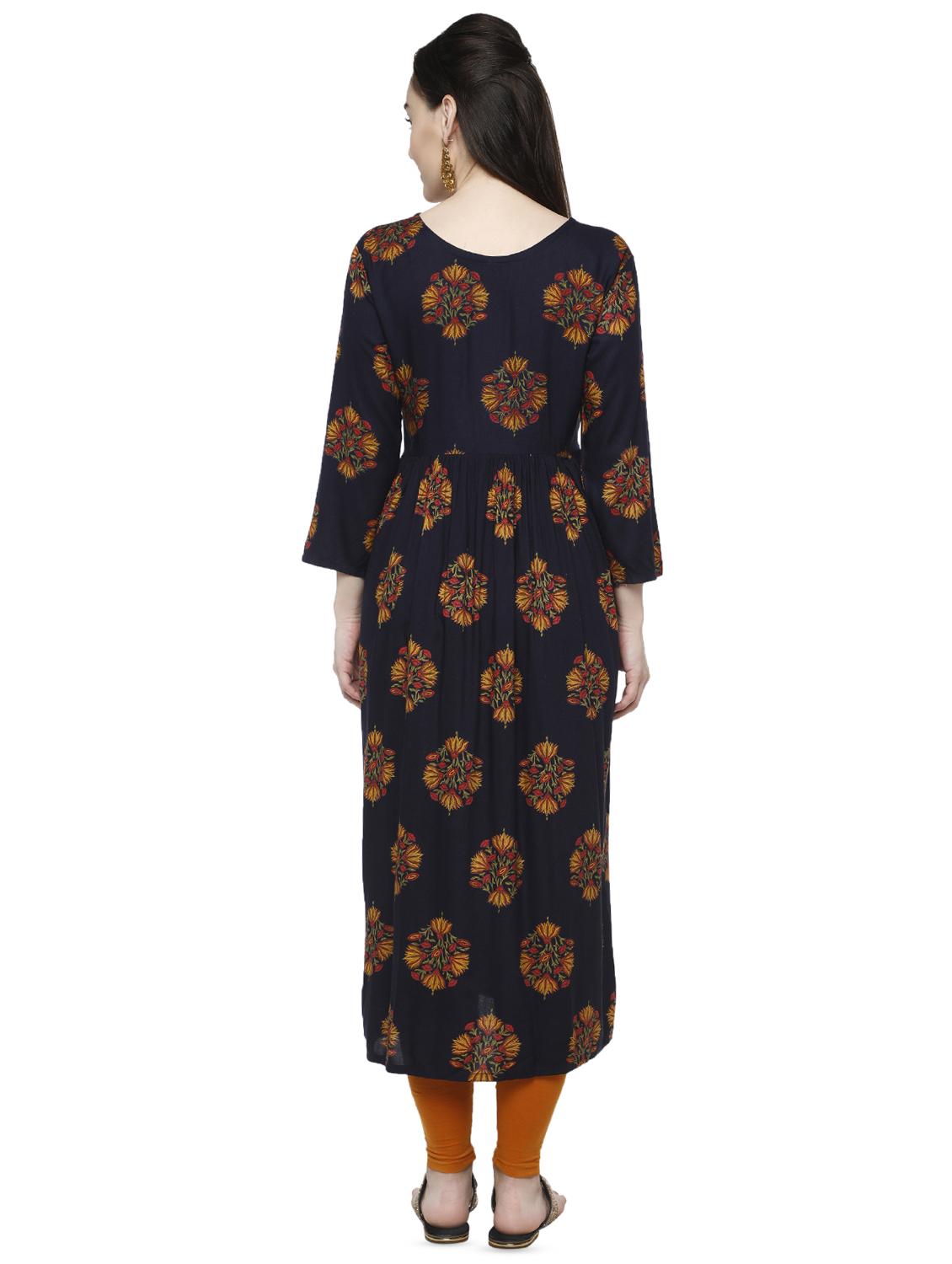 floral a-line kurta - 16602607 - Zoom Image - 3