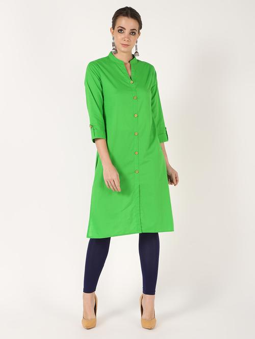 solid straight kurta - 16602608 - Standard Image - 1