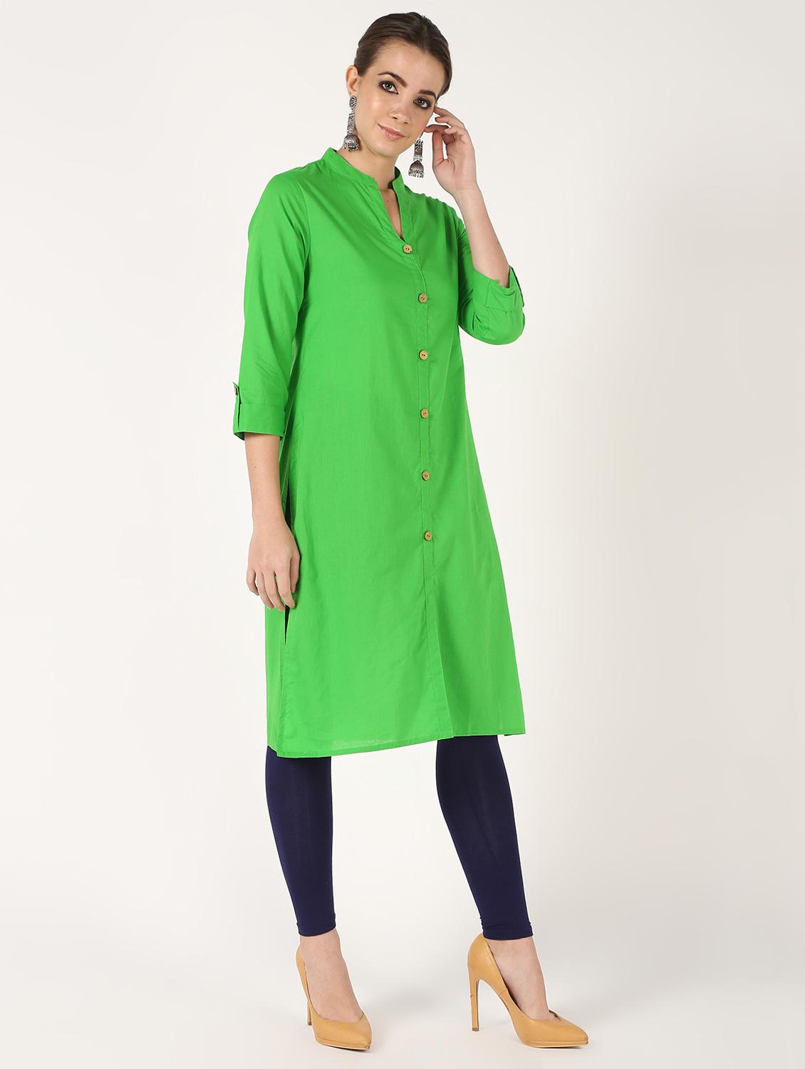 solid straight kurta - 16602608 - Zoom Image - 2