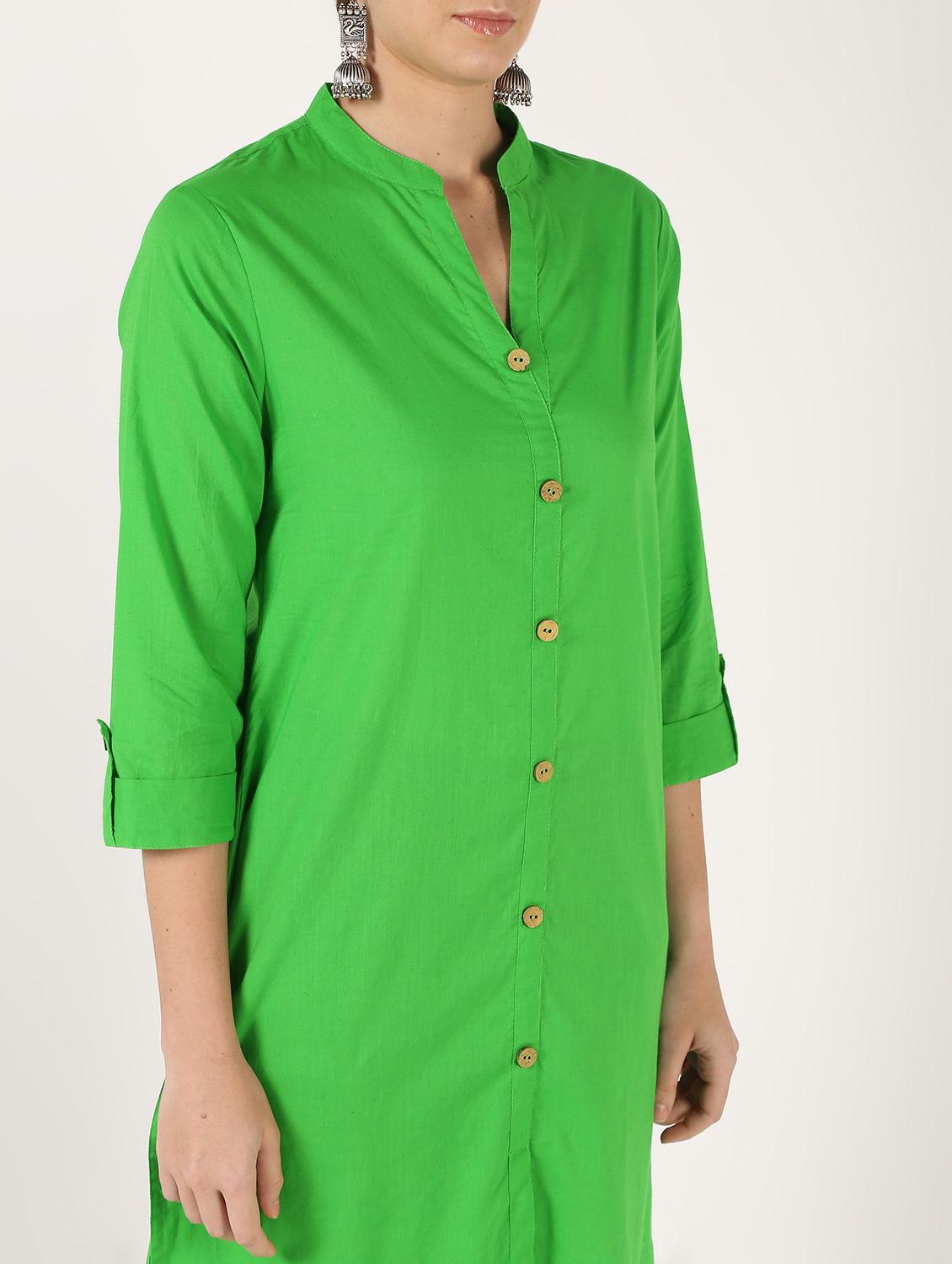 solid straight kurta - 16602608 - Zoom Image - 4