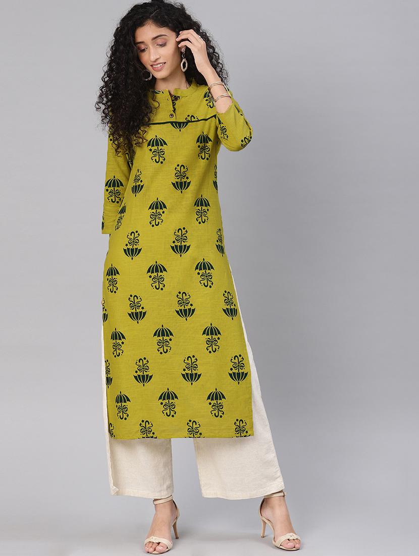printed straight kurta - 16602828 - Zoom Image - 1