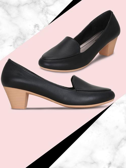 black slip on pumps - 16603021 - Standard Image - 1