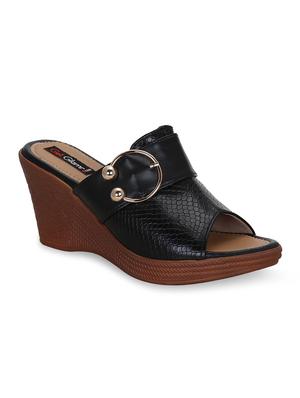 black slip on wedges - 16603031 - Standard Image - 2