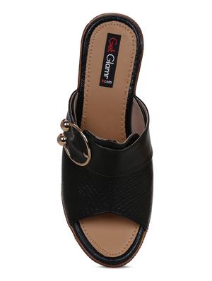 black slip on wedges - 16603031 - Standard Image - 5