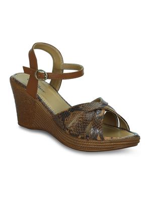 brown back strap wedges - 16603039 - Standard Image - 2