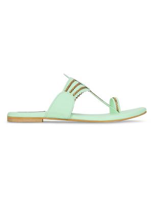 sea green one toe sandals - 16603117 - Standard Image - 3