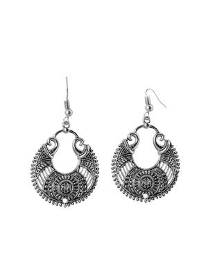 silver metal drop earring - 16603186 - Standard Image - 2