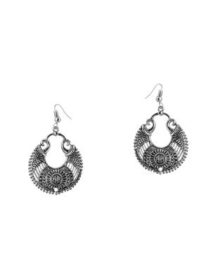 silver metal drop earring - 16603186 - Standard Image - 3