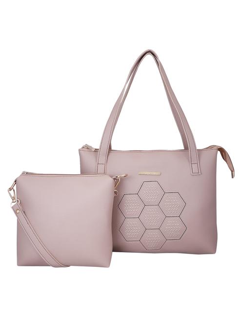 beige leatherette (pu) regular handbag - 16603484 - Standard Image - 1