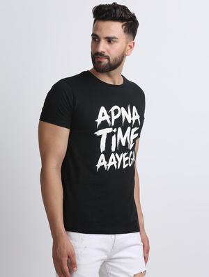 black typographic chest print t-shirt - 16603905 - Standard Image - 2