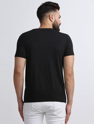 black typographic chest print t-shirt - 16603905 - Standard Image - 3