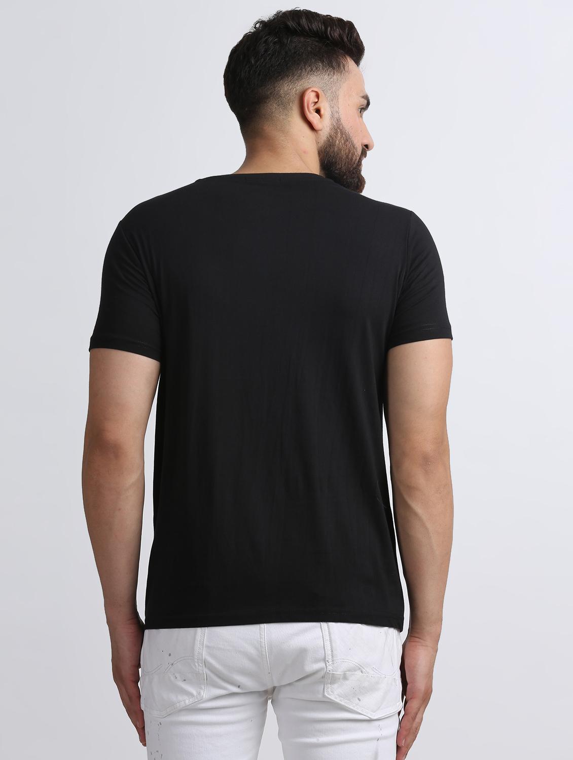 black typographic chest print t-shirt - 16603905 - Zoom Image - 3