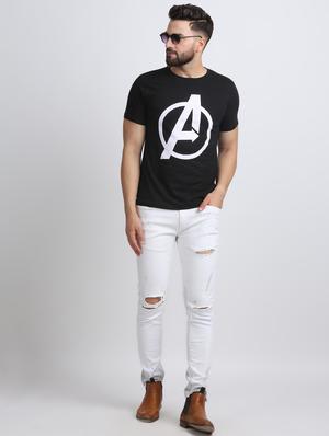 black typographic chest print t-shirt - 16603906 - Standard Image - 4