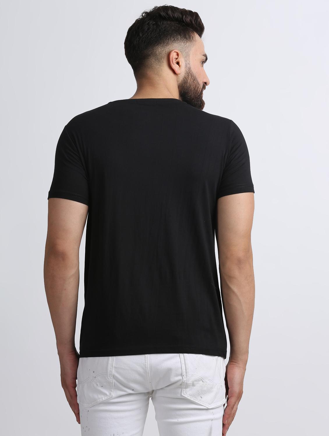 black typographic chest print t-shirt - 16603906 - Zoom Image - 3
