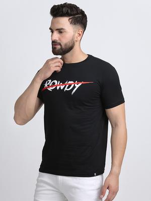 black typographic chest print t-shirt - 16603912 - Standard Image - 2