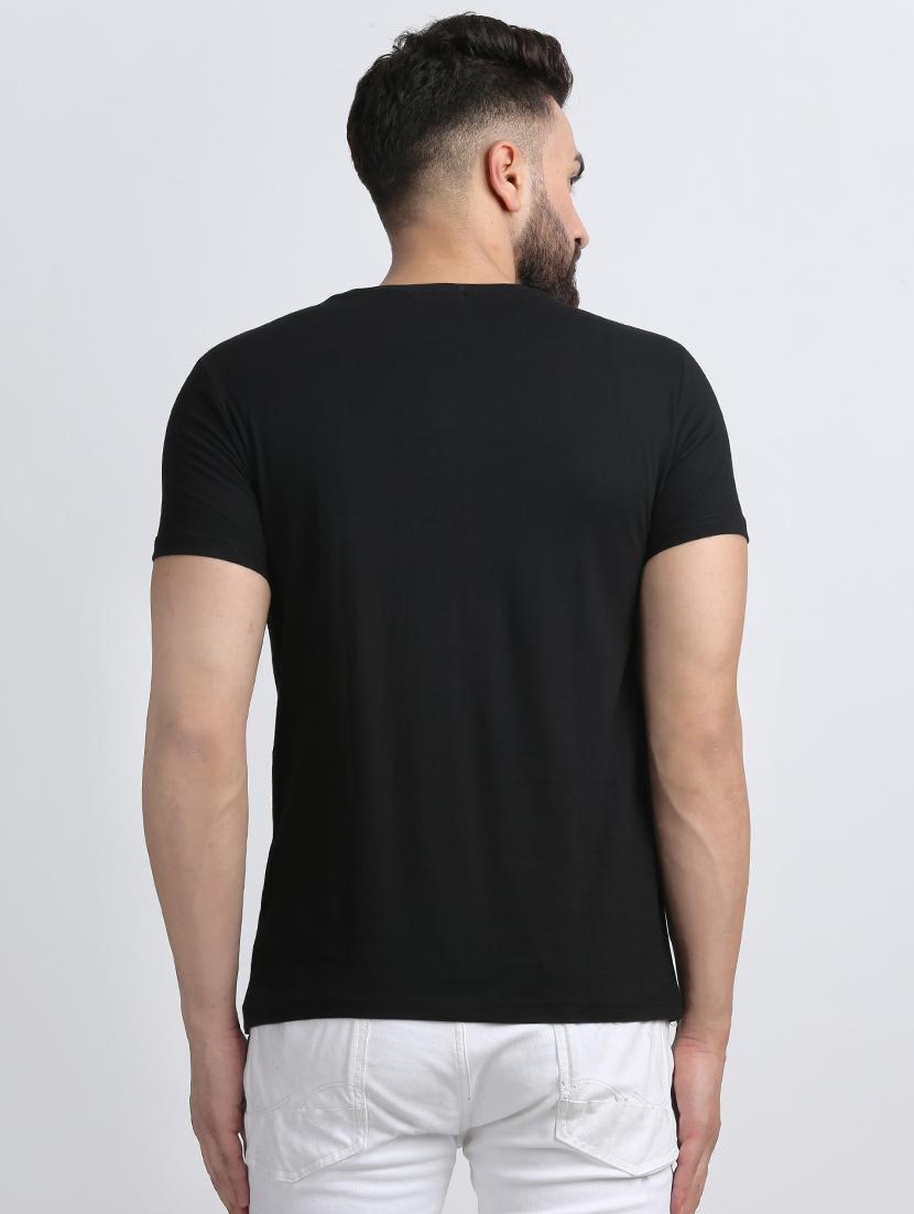 black typographic chest print t-shirt - 16603912 - Zoom Image - 3