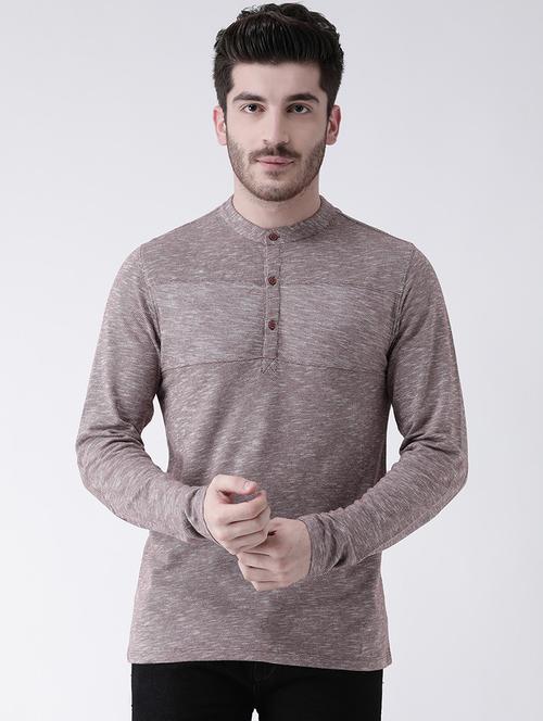 maroon self design t-shirt - 16604035 - Standard Image - 1