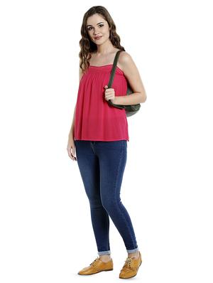 shoulder strap embroidered top - 16604134 - Standard Image - 4