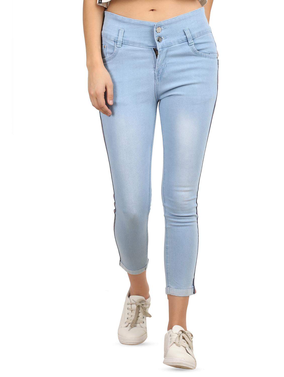 high rise side taped jeans - 16604152 - Zoom Image - 1