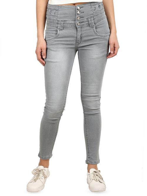 high rise button detail jean - 16604154 - Standard Image - 1