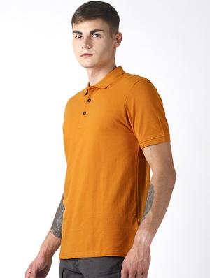 orange solid polo t-shirt - 16604222 - Standard Image - 2