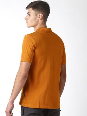 orange solid polo t-shirt - 16604222 - Standard Image - 3
