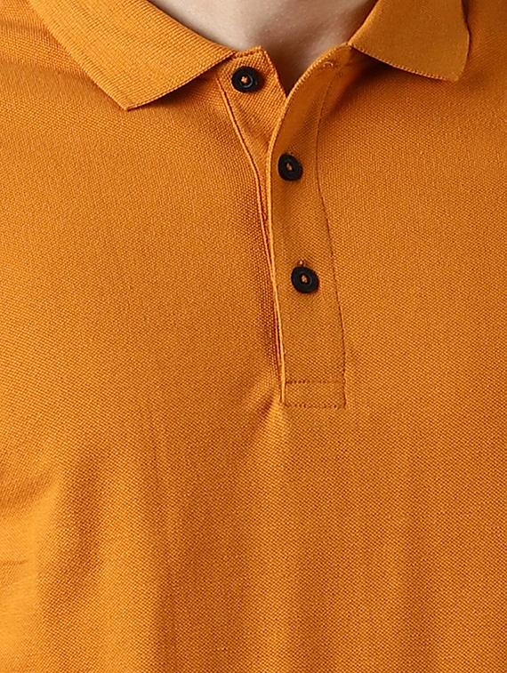 orange solid polo t-shirt - 16604222 - Zoom Image - 5