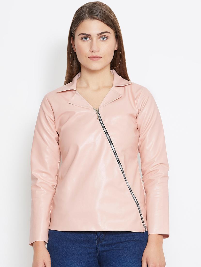 zipper detail leather jacket - 16604890 - Zoom Image - 1