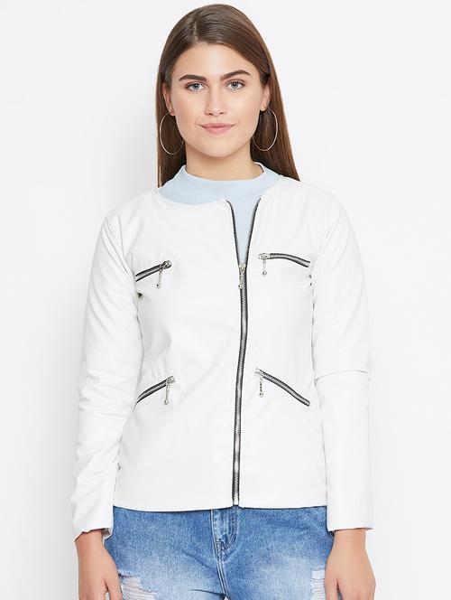 zipper detail long sleeved jacket - 16604900 - Standard Image - 1