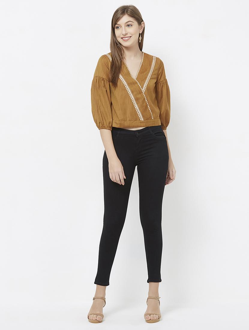 v neck bishop sleeved top - 16605092 - Zoom Image - 4