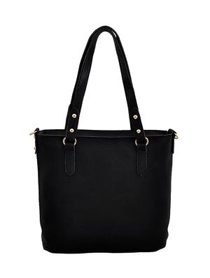 black leatherette (pu) combo handbag - 16605398 - Standard Image - 2