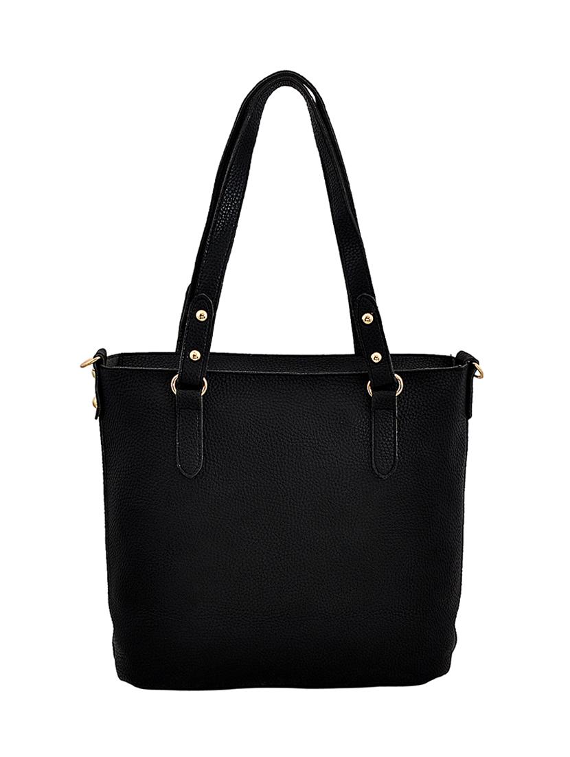 black leatherette (pu) combo handbag - 16605398 - Zoom Image - 2