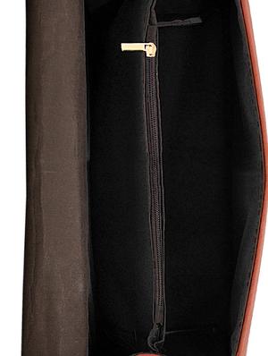 brown leatherette (pu) combo handbag - 16605404 - Standard Image - 3