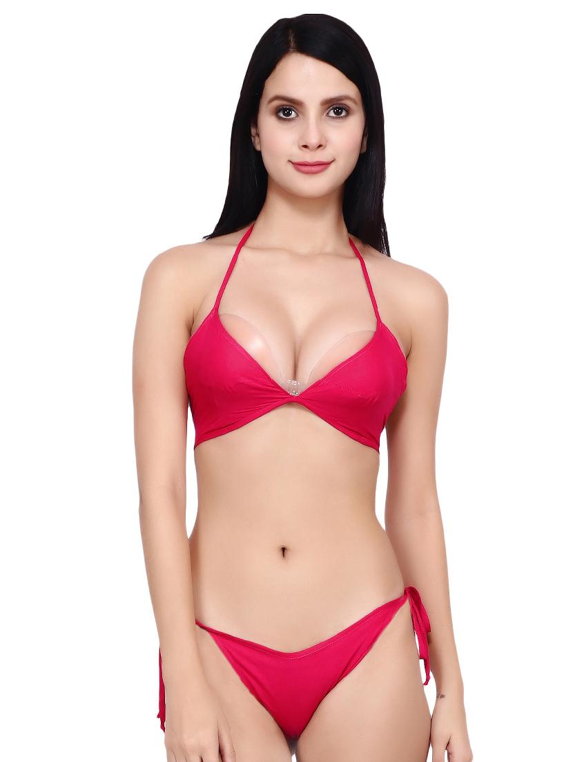 tie knot detail solid bikini - 16605695 - Zoom Image - 1
