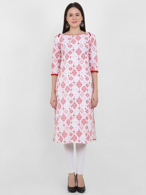 printed straight kurta - 16605744 - Very Small Image - 1