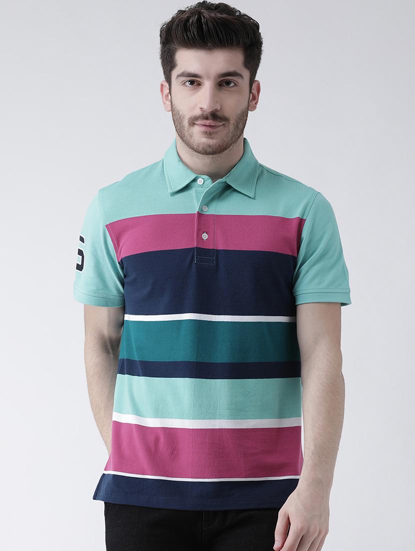 multi colored striped polo t-shirt - 16605765 - Zoom Image - 1