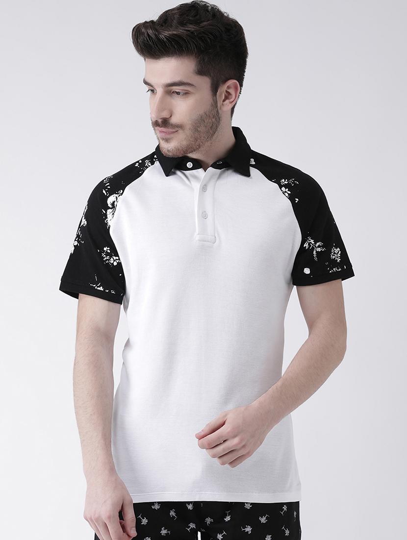 white printed collared t-shirt - 16605769 - Zoom Image - 1