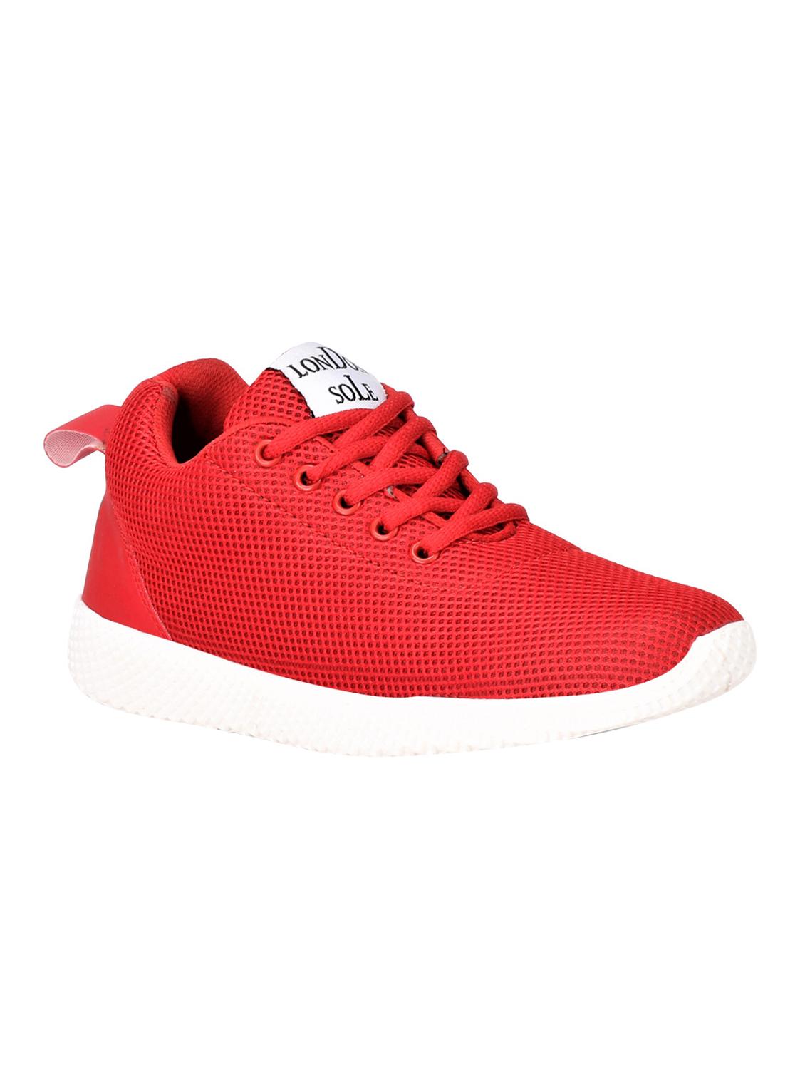 red mesh lace up sport shoes - 16605771 - Zoom Image - 1