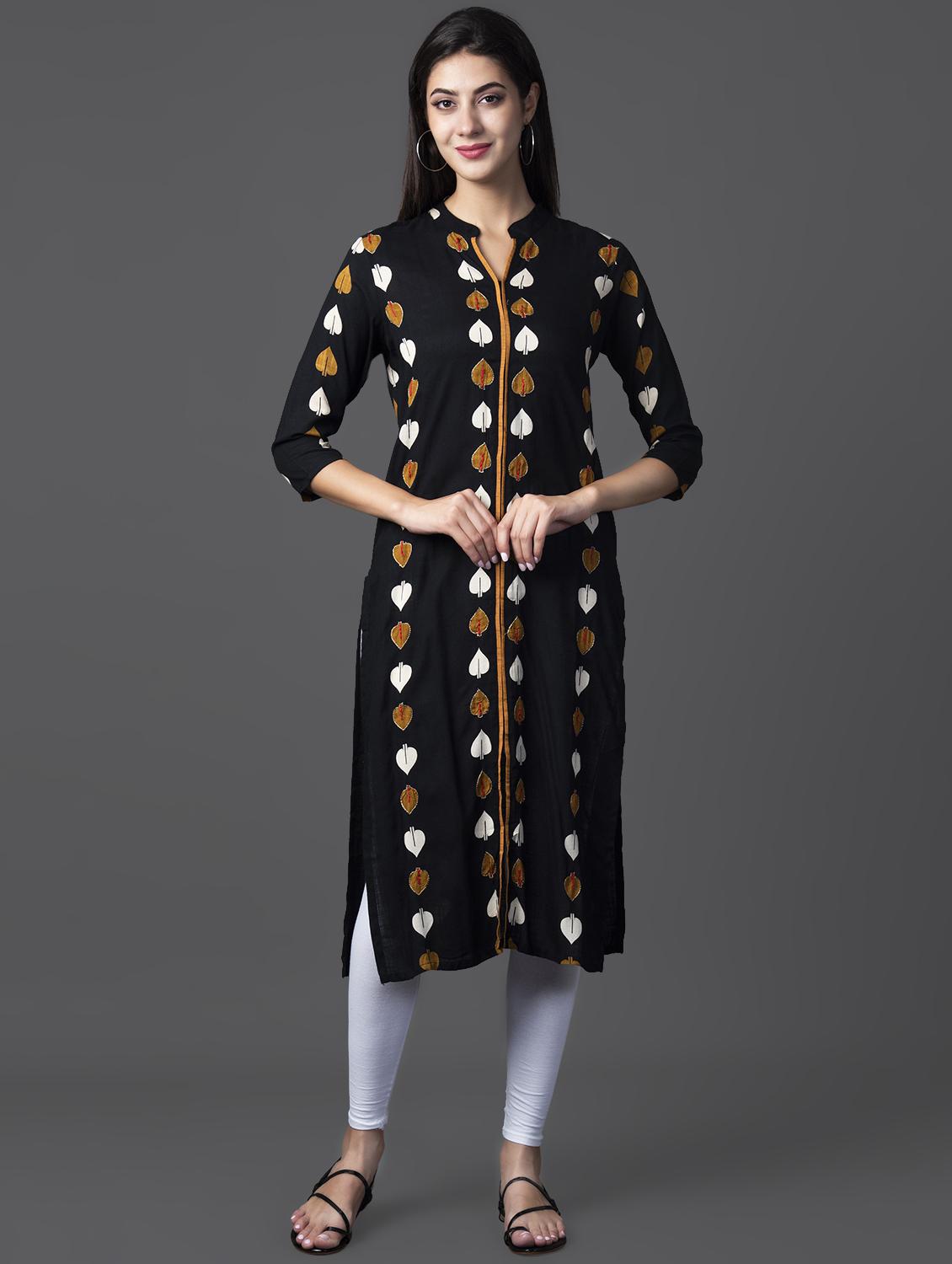 printed straight kurta - 16605789 - Zoom Image - 1