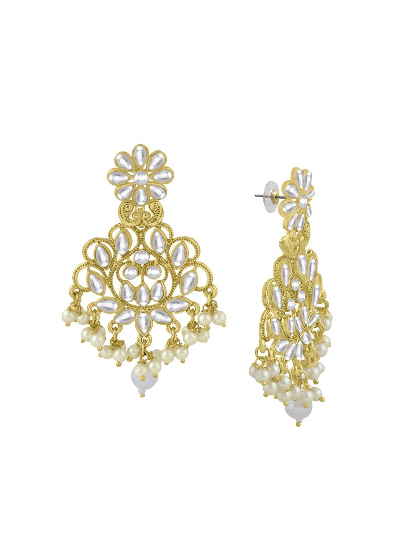 gold metal chandellier earring - 16605828 - Zoom Image - 2